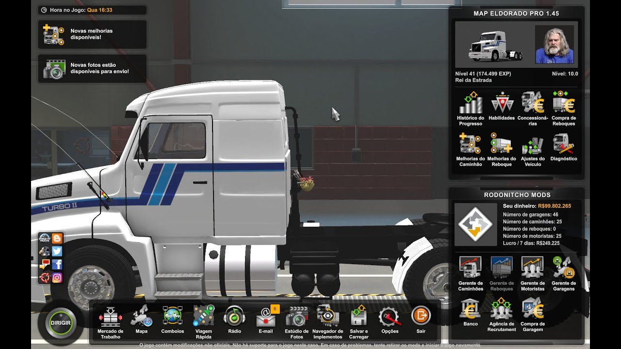 ETS2 1.45.1.6S 045/08/0224/2022 PROFILE MAP ELDORADO PRO 1.8.1 1.45 BY RODONITCHO MODS 1.0 1.45