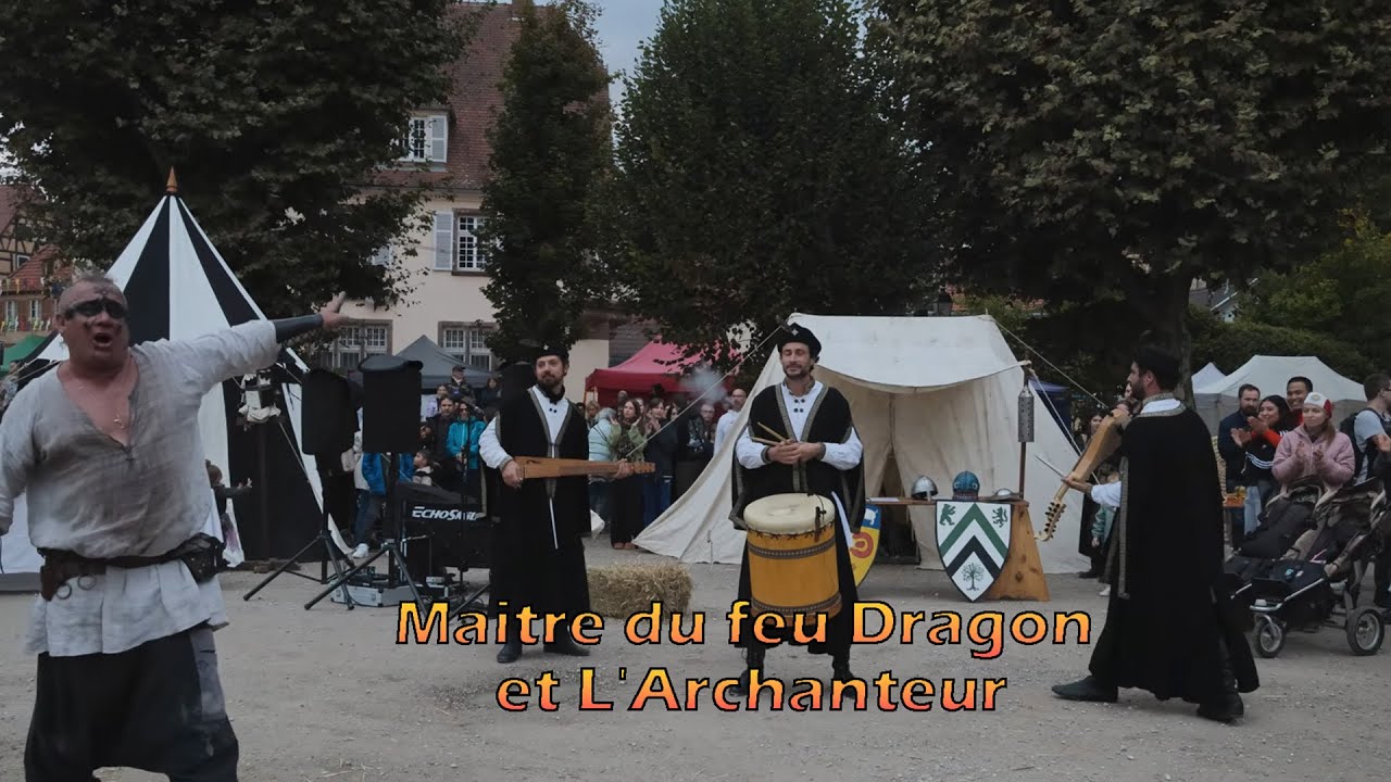 Festival sorciere bouxwiller 2025! Maitre du feu Dragon avec le groupe l'Archanteur!