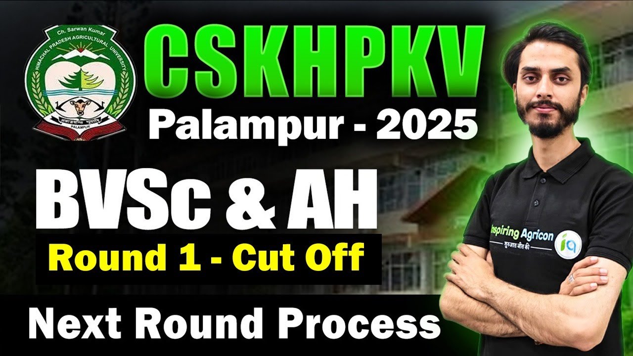 CSKHPKV Palampur BVSc & AH Round 1 Cut - Off 2025 / Next Process /Inspiring Agricon