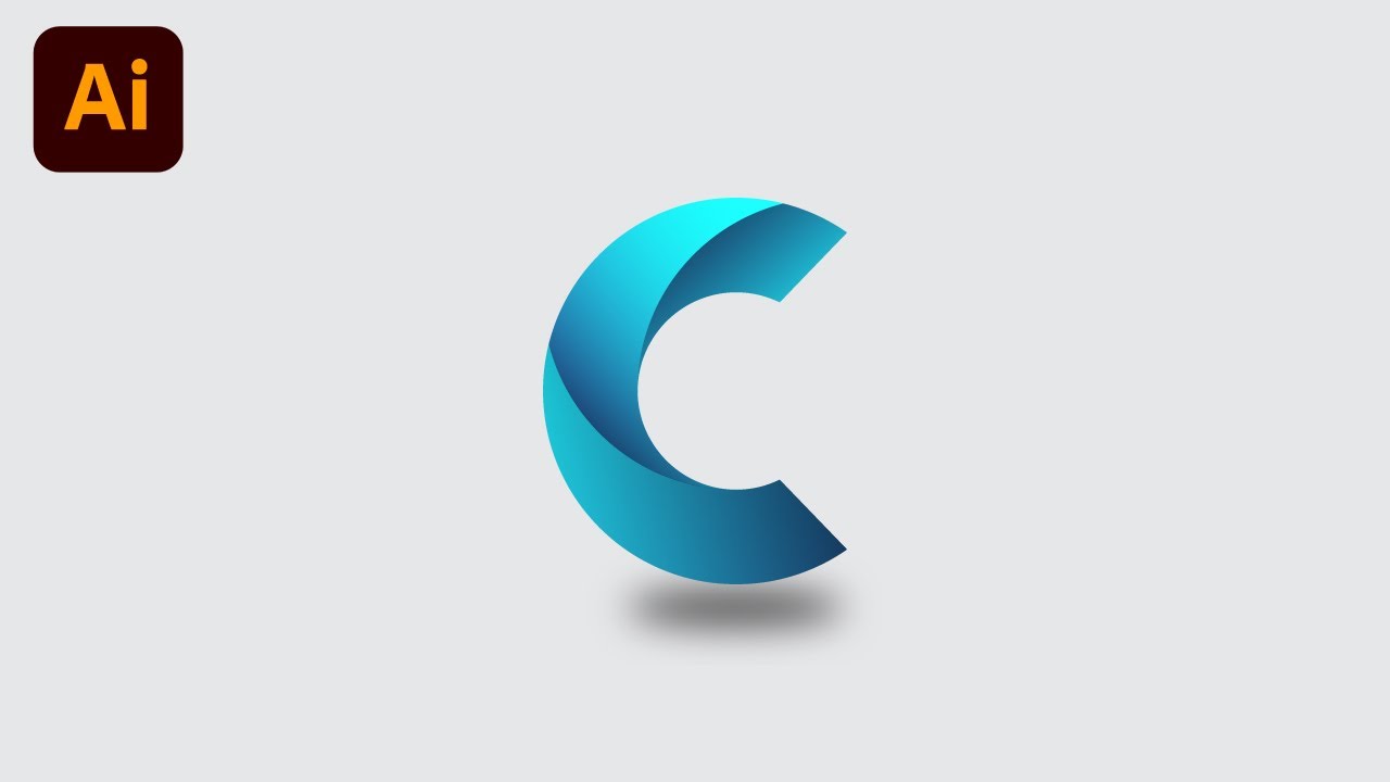 Cara membuat logo gradient letter C di adobe illustrator