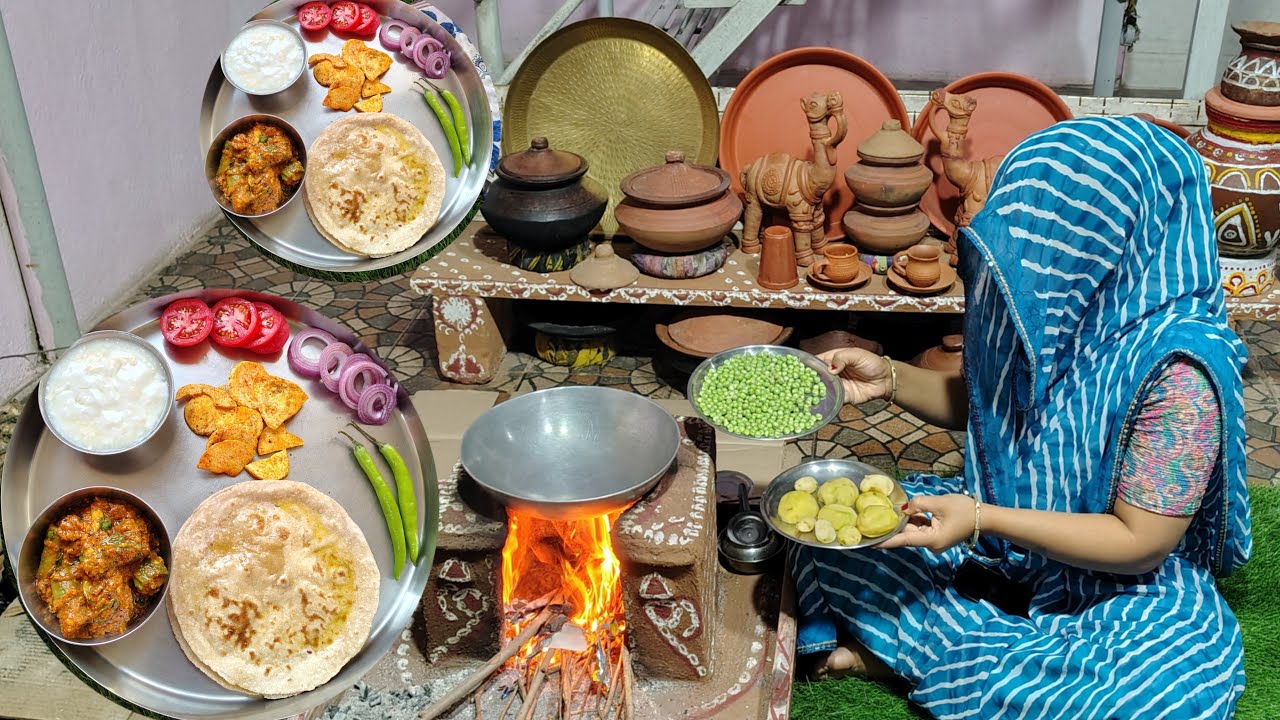 चूल्हे का खाना #rajasthani food and farming