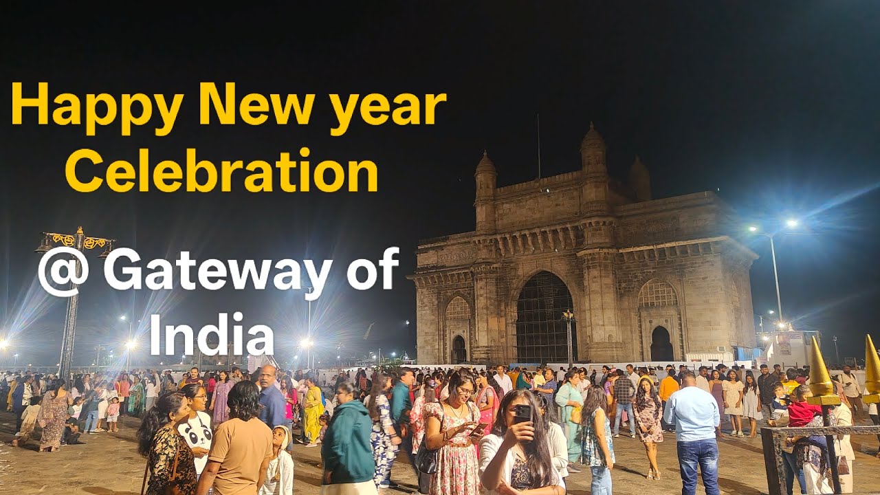 New Year Celebration at Gateway of India, Mumbai #happynewyear #2026