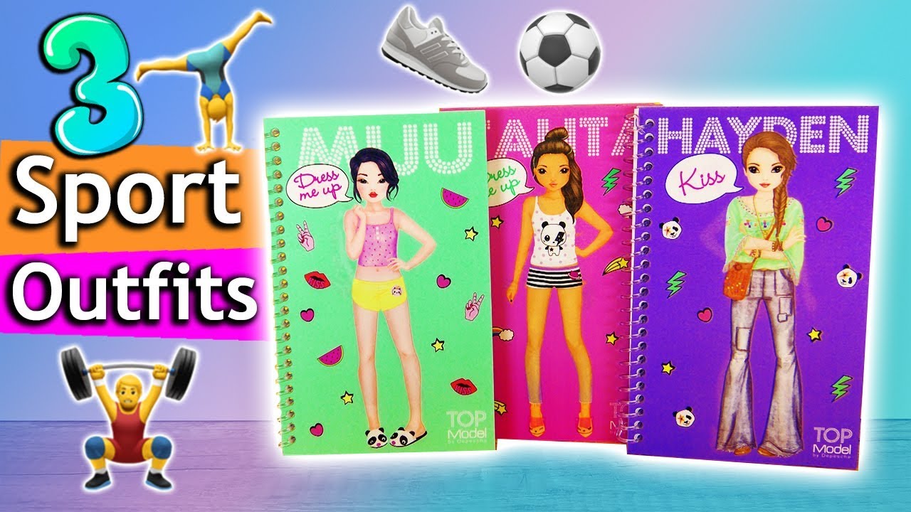 Topmodel SPORT Outfits stylen | Dress me up Challenge | 3 coole Ideen im Topmodel Malbuch | deutsch