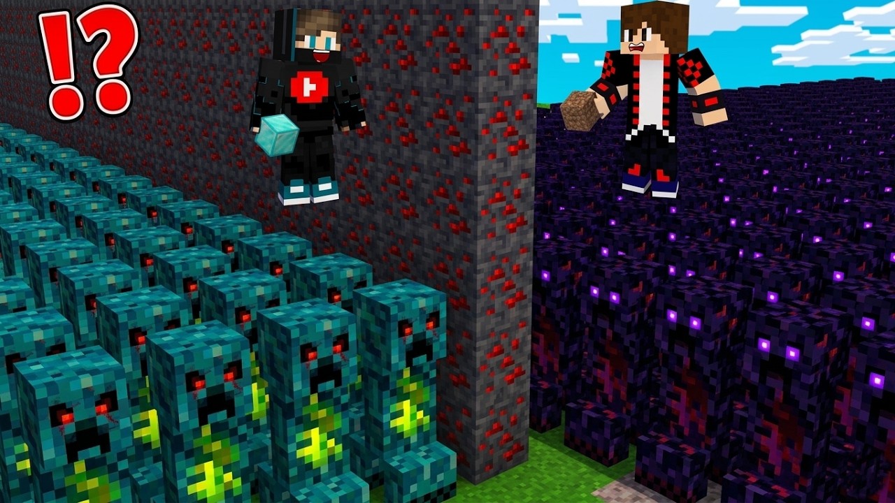 ماين كرافت : تحدي بناء جيش الكريبر الدايموند ضد الديرت !!؟ 😱🔥