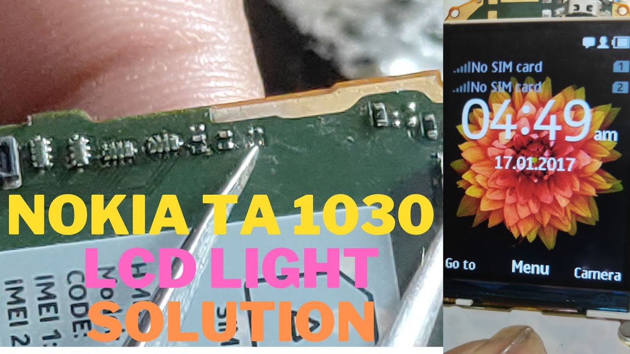 nokia ta 1030  3310 lcd light jumper solution