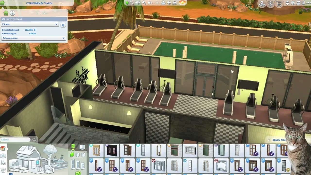 Einrichten Verbrennen&Pumpen Fitnesscenter in die Sims 4