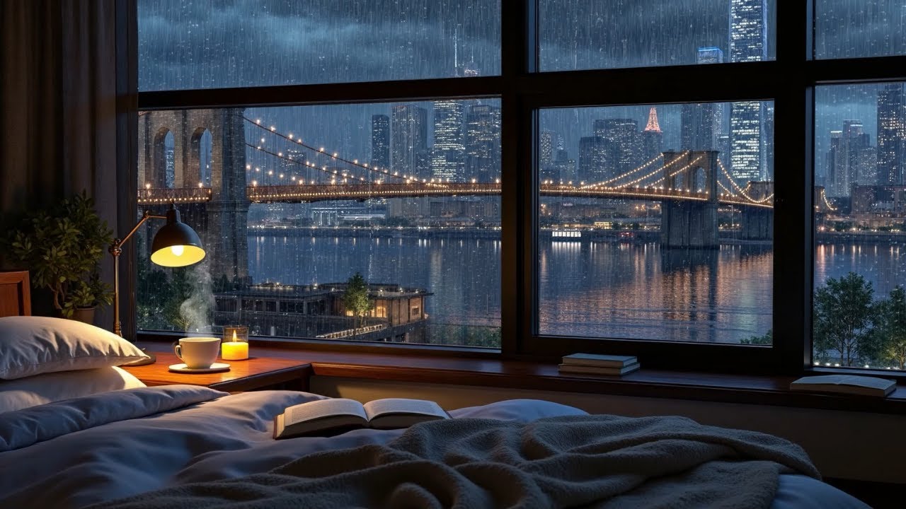 Deep Sleep Soundscape with Soft Rain and Piano – Stress Relief, Insomnia Ease, Meditation Music