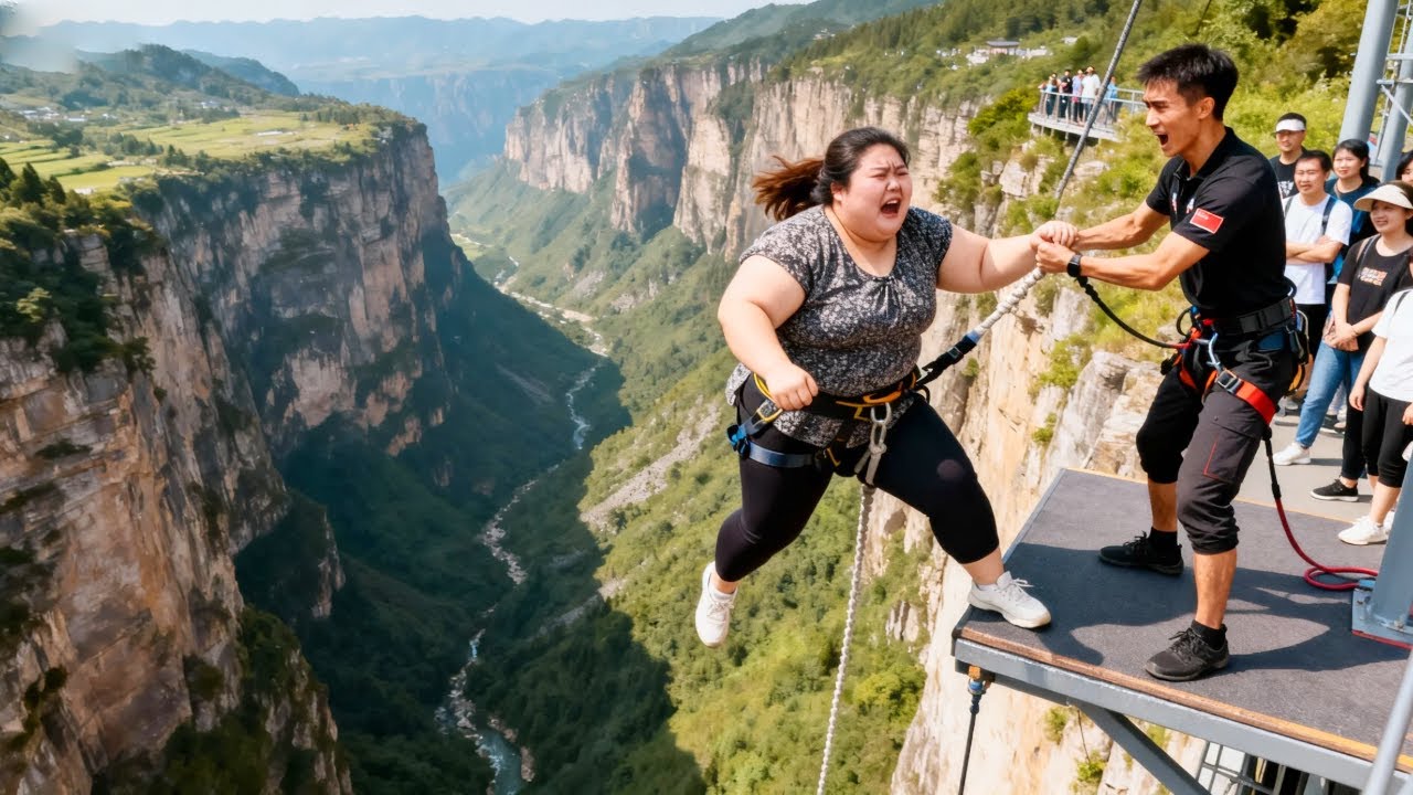 Bungee Jumping With Rope In Beautiful Place:Asmr Bungee Jumping