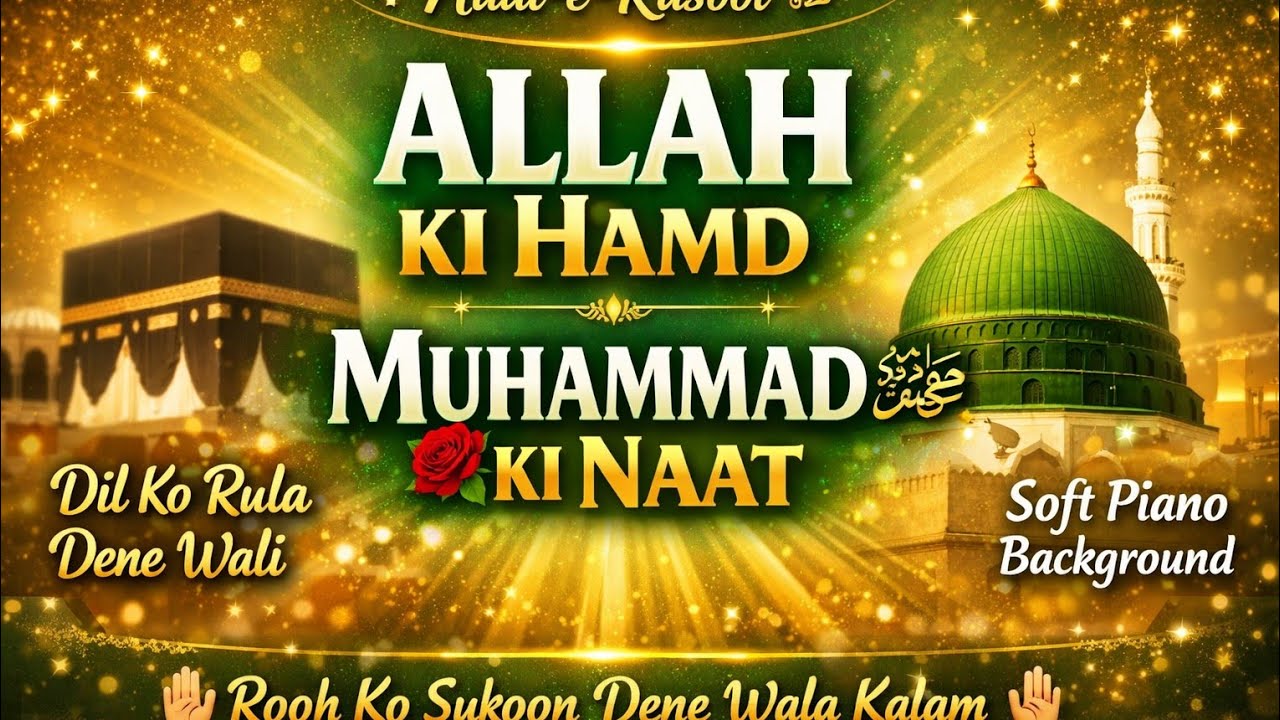 Allah Ki Hamd Aur Muhammad ﷺ Ki Naat | Dil Ko Rula Dene Wali Naat 2026 | Soft Piano Islamic Kalam
