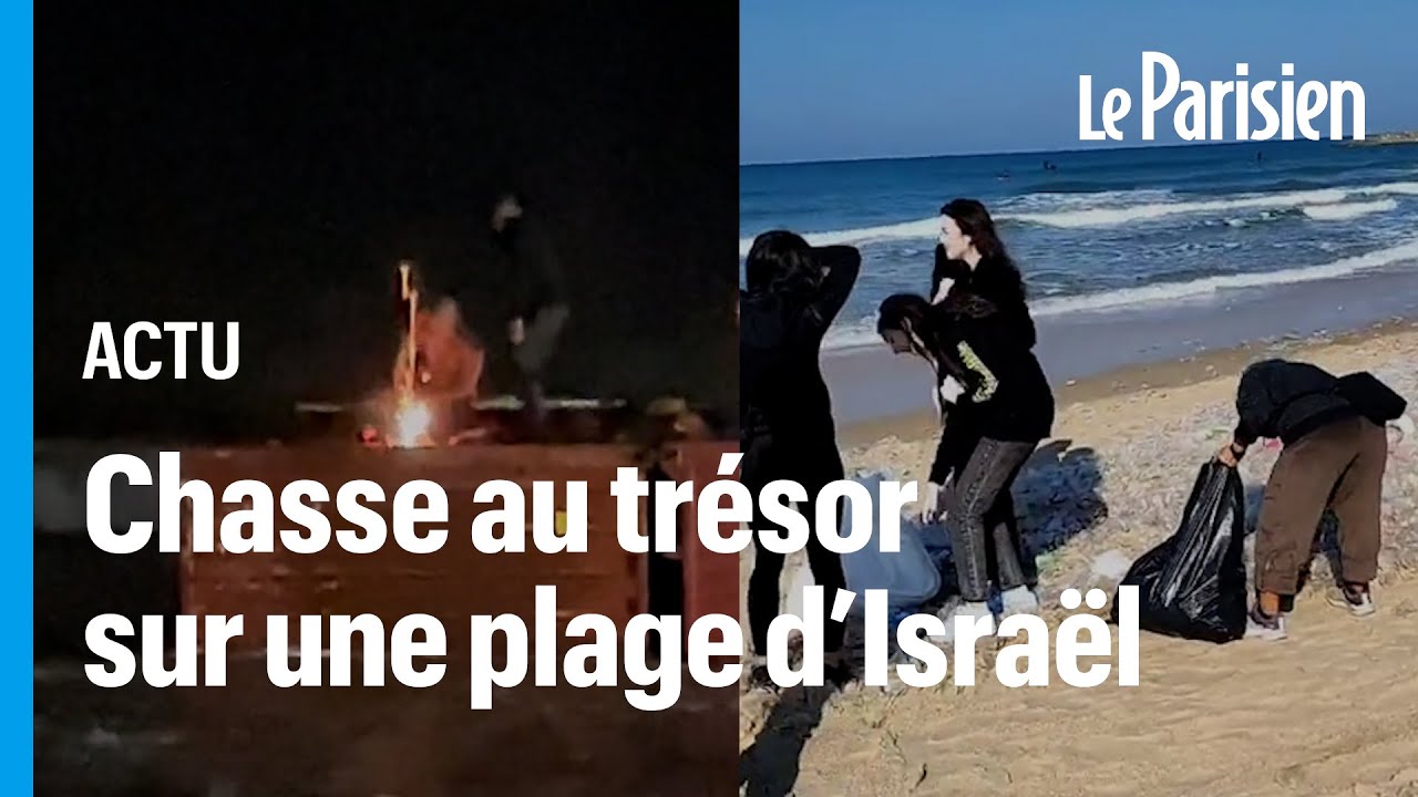 Israël : des conteneurs pleins à craquer s’échouent sur une plage, les habitants se servent
