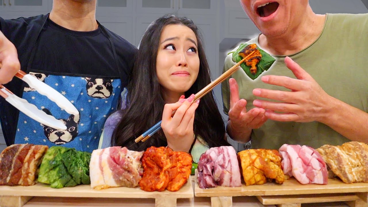 My KOREAN DAD Rates Our KOREAN COOKING! 8 Flavor KBBQ