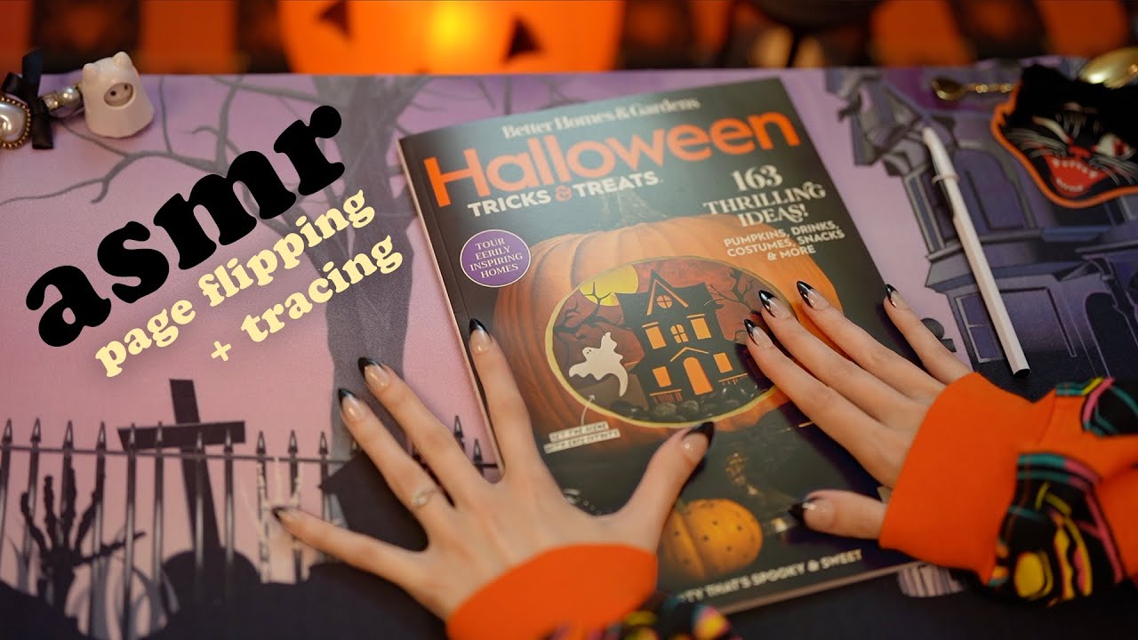 ASMR Halloween Magazine Flip Through 🎃 (soft spoken + paper sounds)