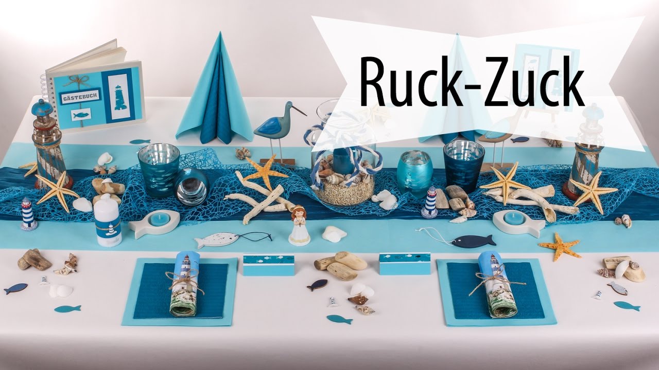Maritimer Mustertisch zur Erstkommunion - Ruck-Zuck Anleitung