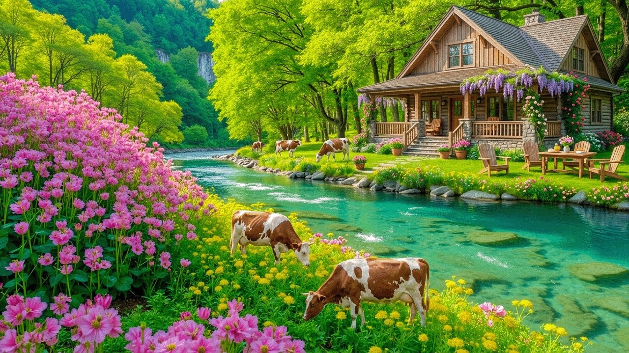 Relaxing Nature 8K | Peaceful Alpine Lake & Sunrise Mountain Scenery
