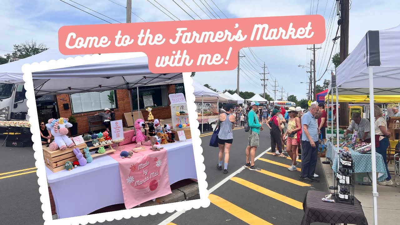 Come sell crochet plushies with me at the Farmers Market! Market vlog & breakdown!!
