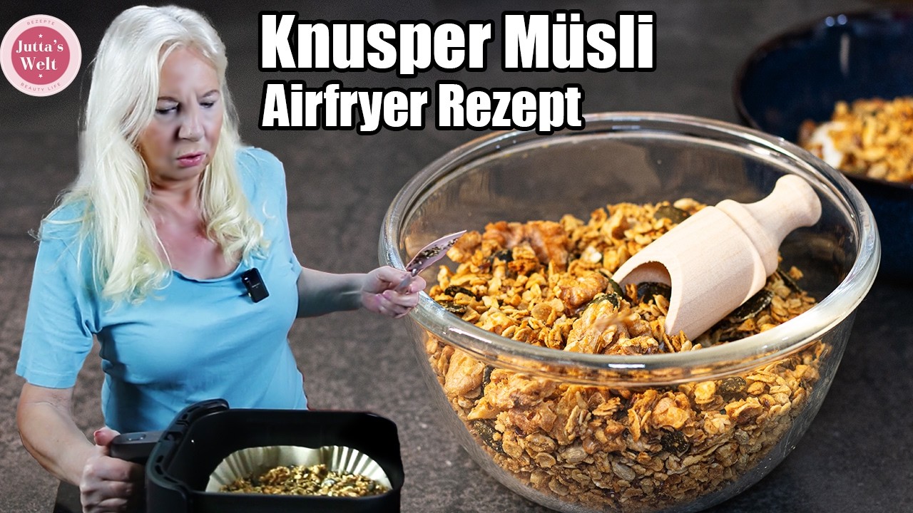 Knusper-M&uuml;sli (Granola) Rezept | Selber machen in der Hei&szlig;luftfritteuse 👍🏼