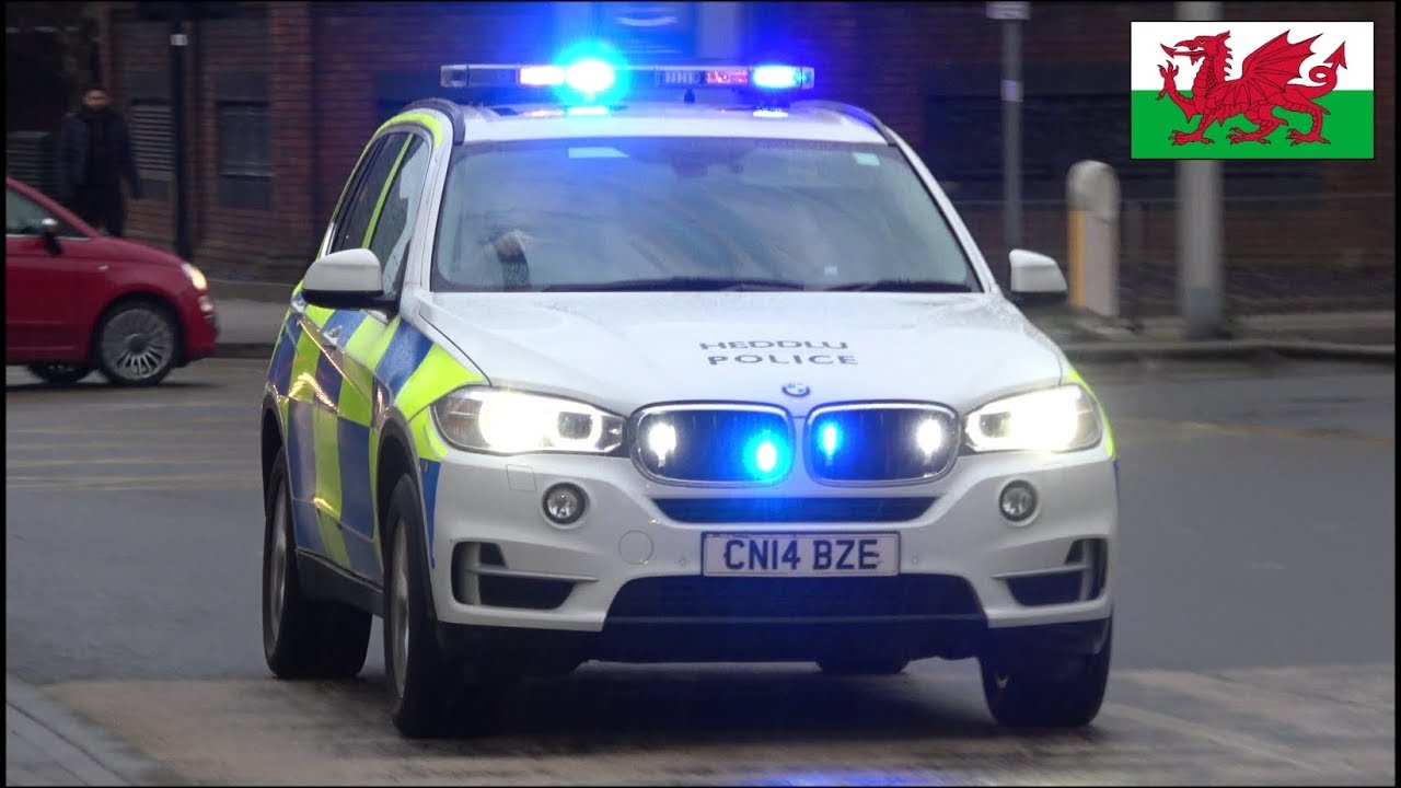 South Wales Police car responding - Armed Response Vehicle