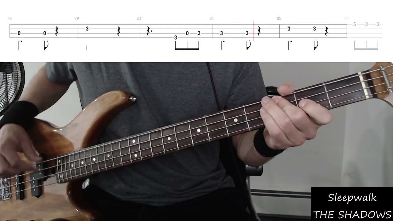 Sleepwalk by The Shadows - Bass Cover with Tabs Play-Along