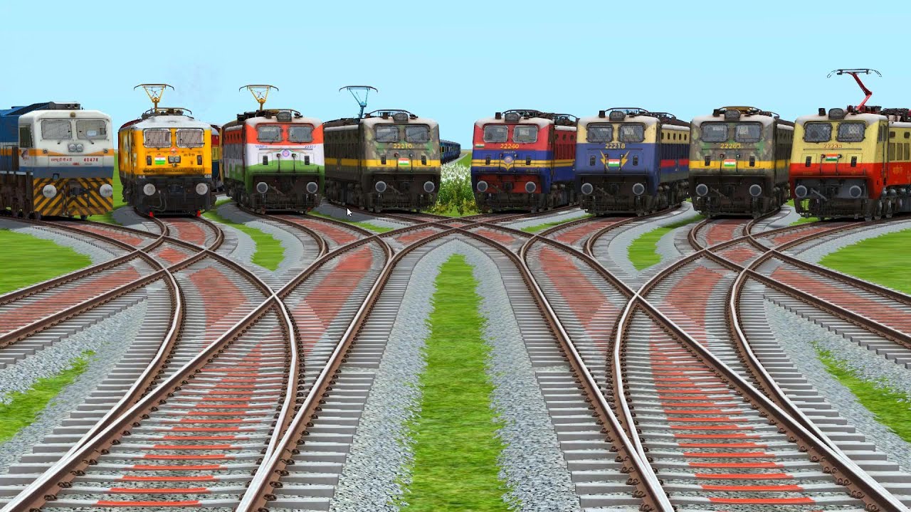 Eights Trains Crossing On Daimond 3D Reals Railgadi Tracks|Trains🔵 Crossing| train simulator 2025-26