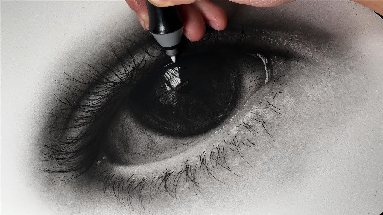 Cómo dibujar un OJO HIPERREALISTA con CARBONCILLO - Timelapse