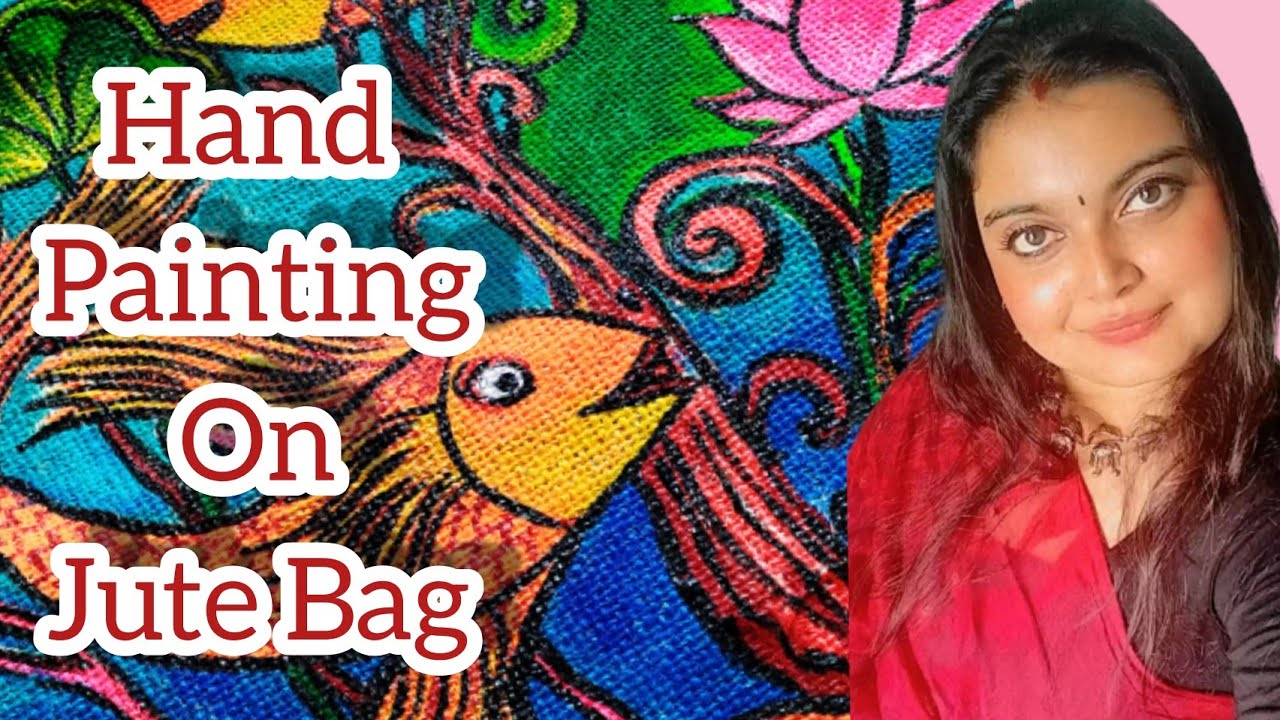 Hand Painting On Jute Bag/ Easy Hand Painting On Jute Bag/ Acrylic Painting #HandPainting #JuteBag