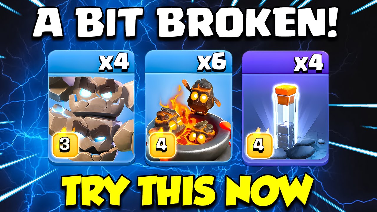 Meteor Golem + Furnace + 4 x Totem Spell Broken! TH18 Attack Strategies CoC