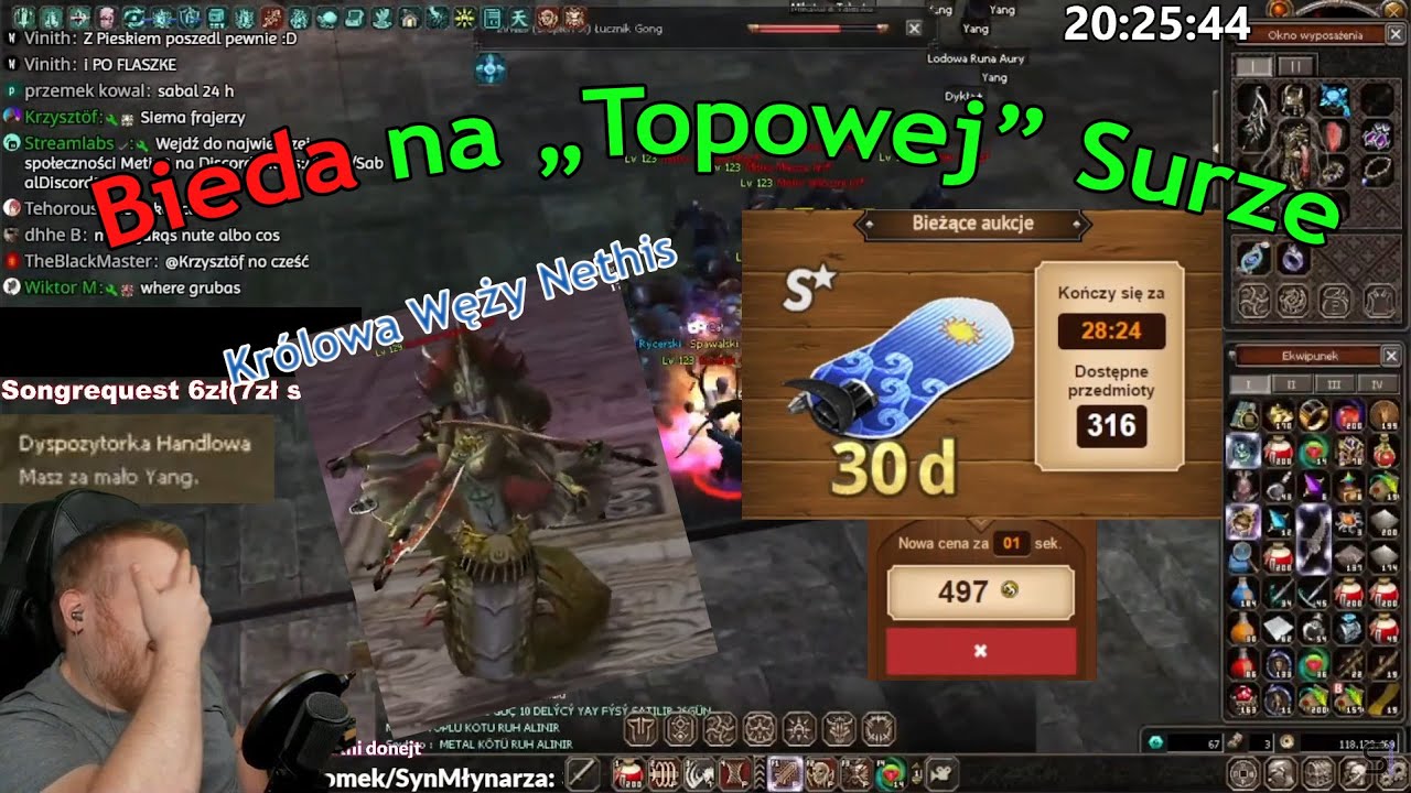 Sabal i Aukcje Błyskawiczne, bieda na Surze oraz Serpent Dungeon - Metin2