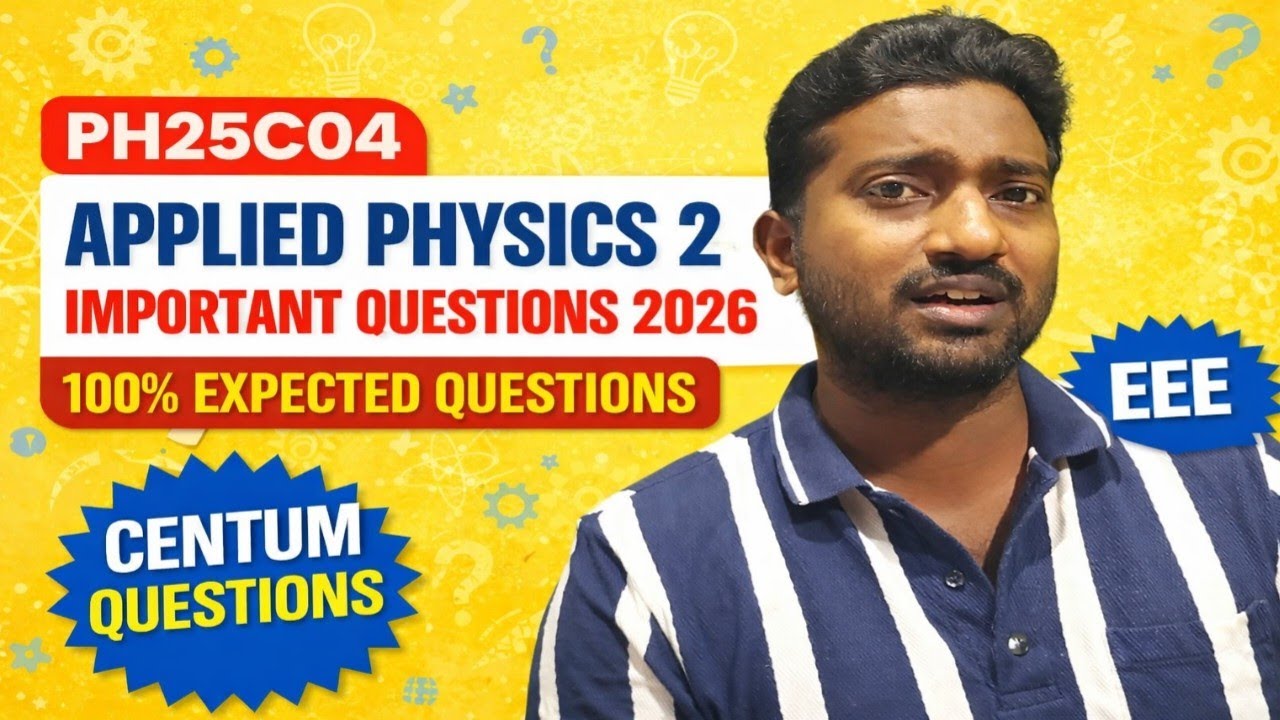 PH25C04 Applied Physics 2 Important Questions 2026 ⚡ 100% Sure Questions 😱 Don’t Miss! | 