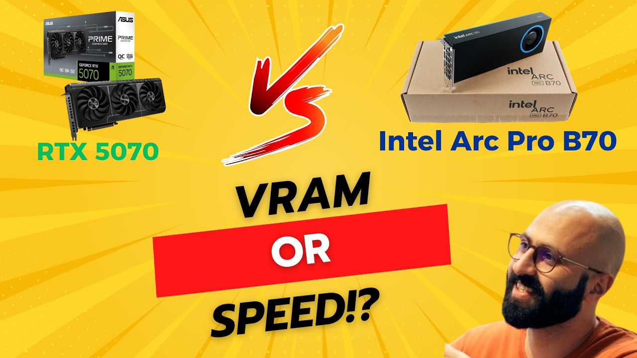 RTX 5070 12gb vs Arc Pro B70 32gb for Local AI | VRAM or Speed?