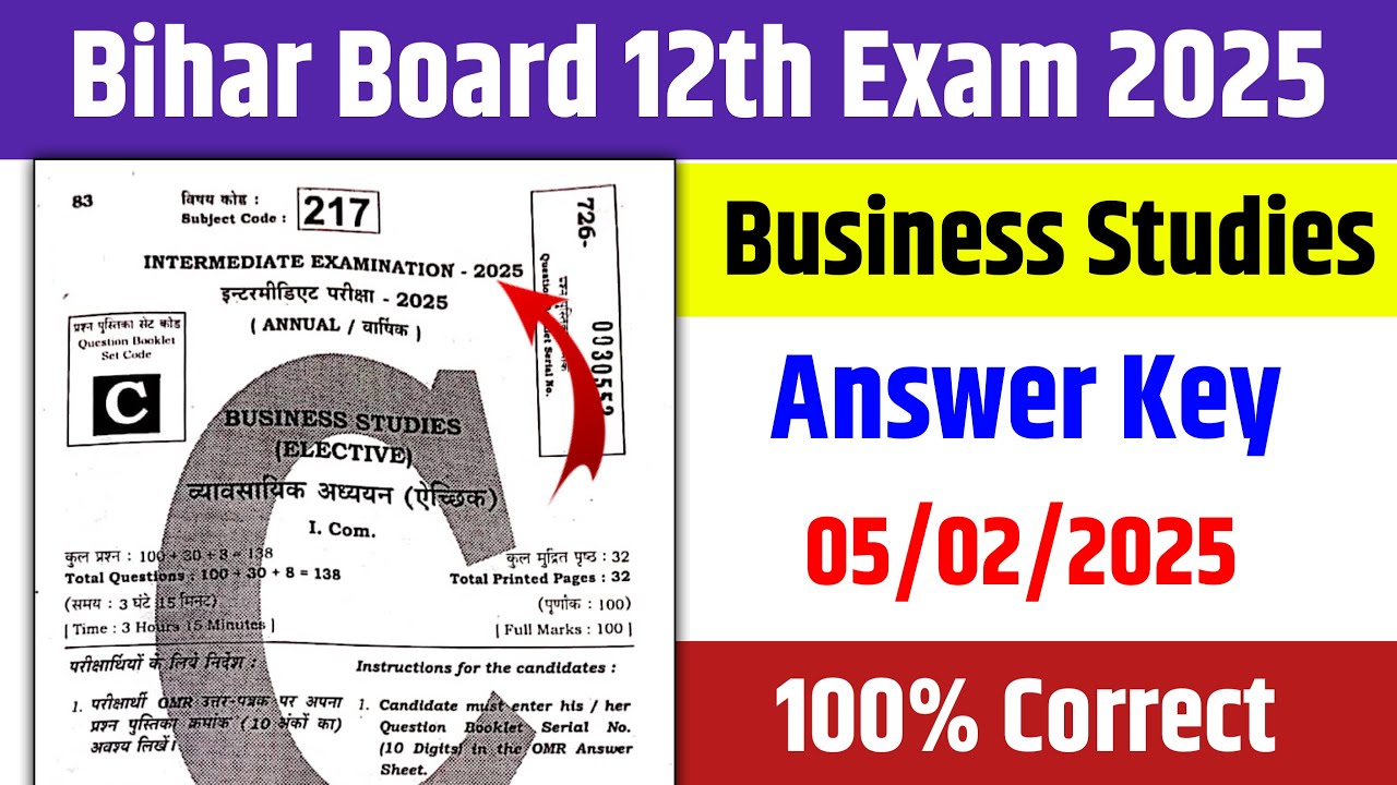 12th Business Studies 5 February Answer Key 2025 | 12th Business Studies Answe Key 5 February 2025 |