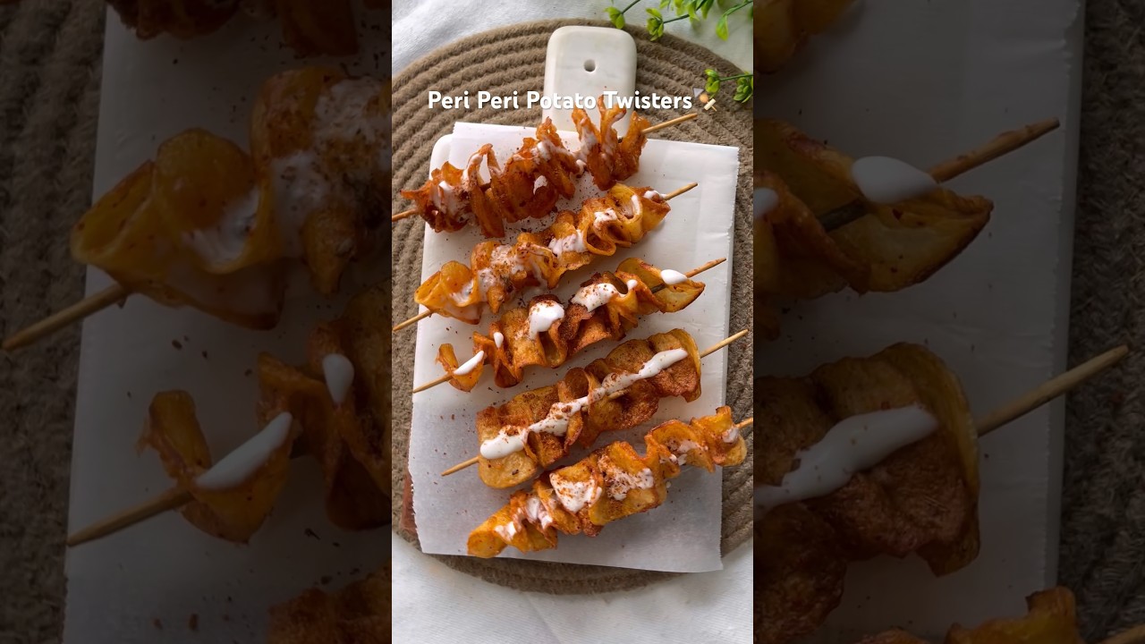 Peri peri potato twisters|Homemade potato twisters #cookwithnidhiii #periperipotatotwisters #snacks