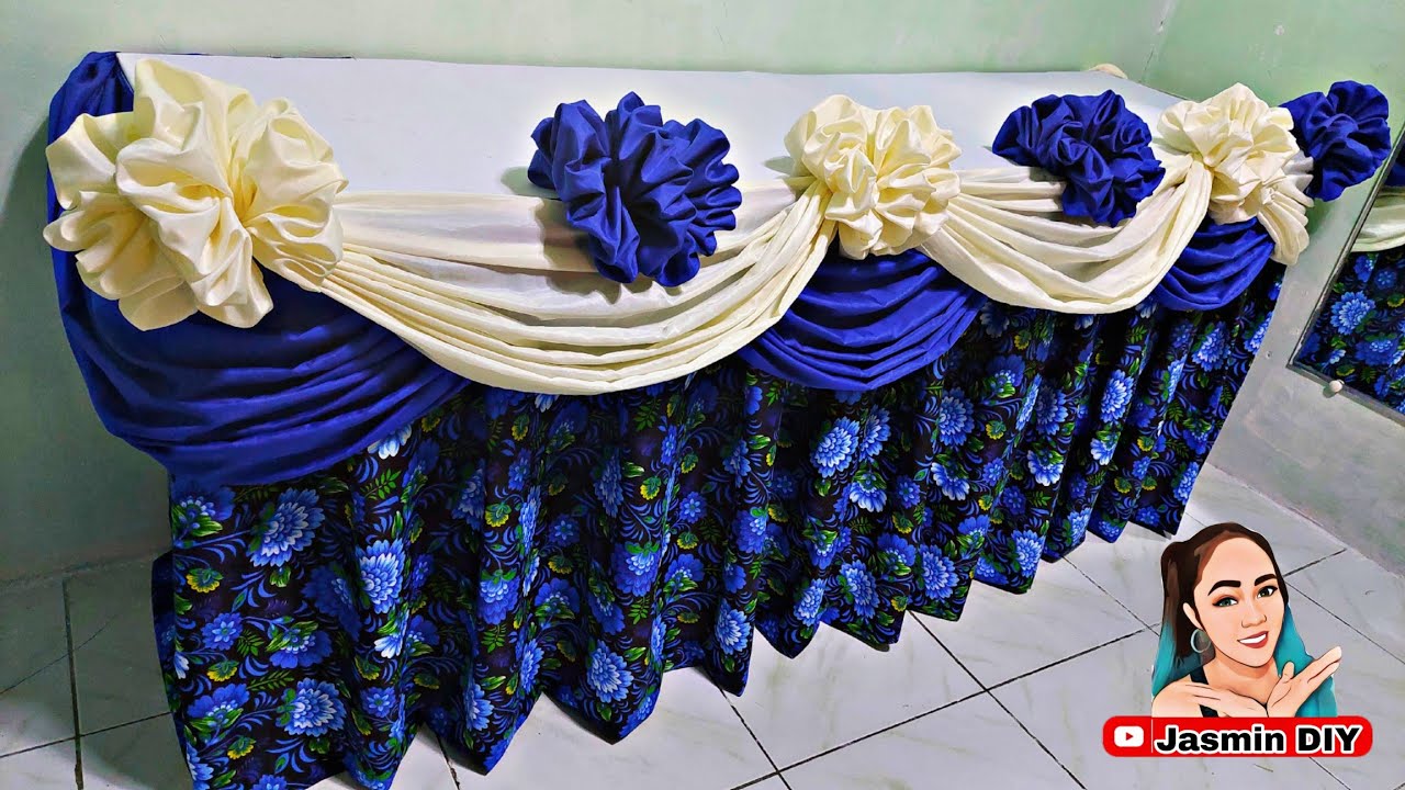 Flower Scallop #3 Alternate Color Table Skirting Ideas #tutorial #tabledecor #ideas #viralvideo