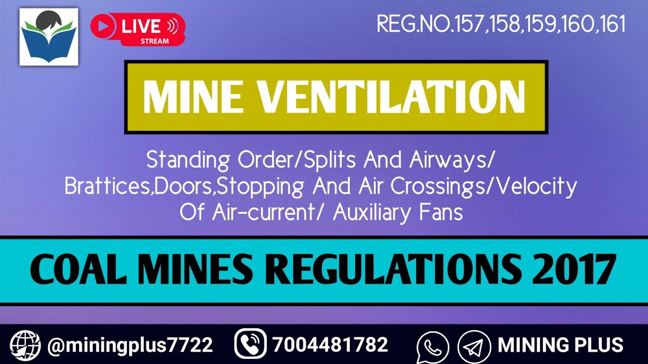 CMR II Ventilation II Reg no 156 to 160/LIVE CLASS @Mining Plus  7004481782