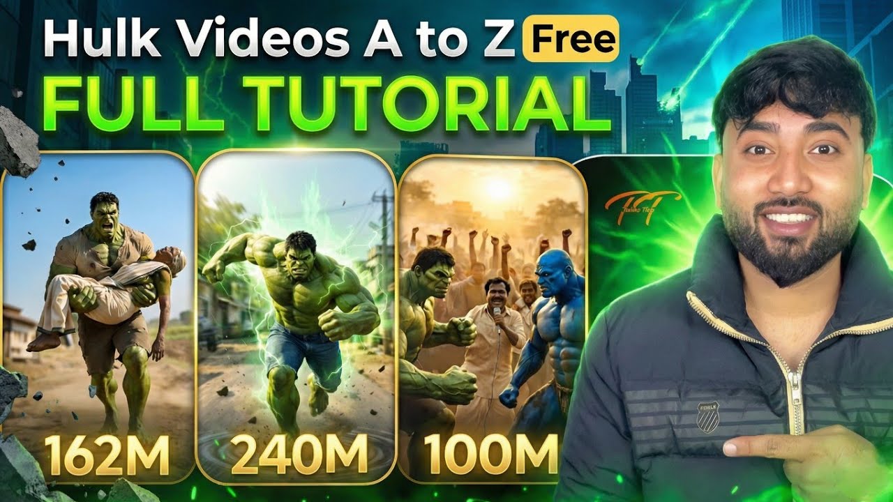 FREE AI Hulk Video Kaise Banaye 😱 | Text To Video Full Tutorial Hindi | Viral Trick