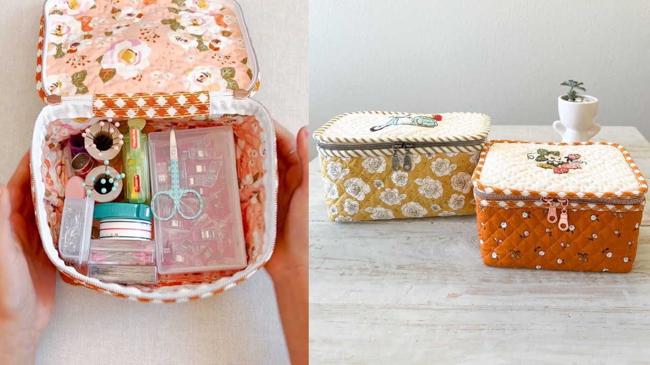Stitched Notions Cases | Hand Stitches | Zipper Pouch | Christmas Sewing