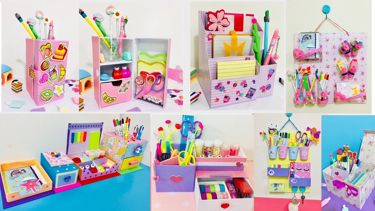 DIY Organizers / DIY Stationery Organizers / Best Out Of Waste