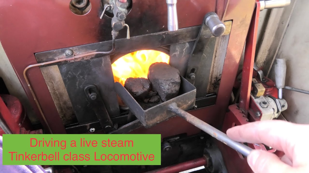 Live Steam 7.25 inch gauge Tinkerbell locomotive, steaming and cab ride after some repairs