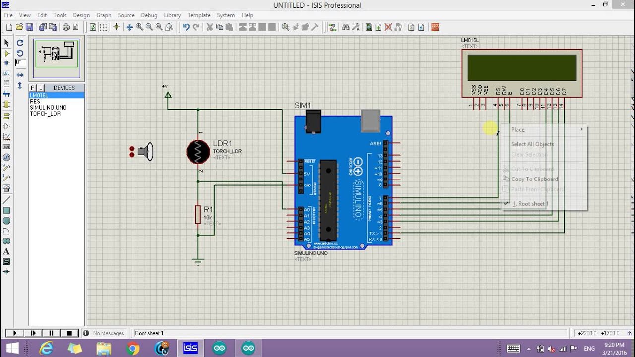 Ldr + Arduino Simulation in Proteus