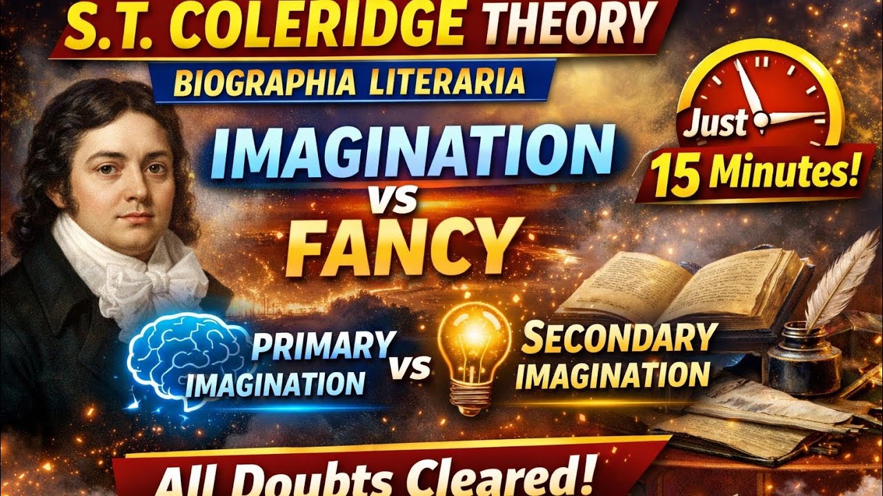 Coleridge Imagination Theory Explained in Hindi | Biographia Literaria Summary | GIC LT PGT UPPSC
