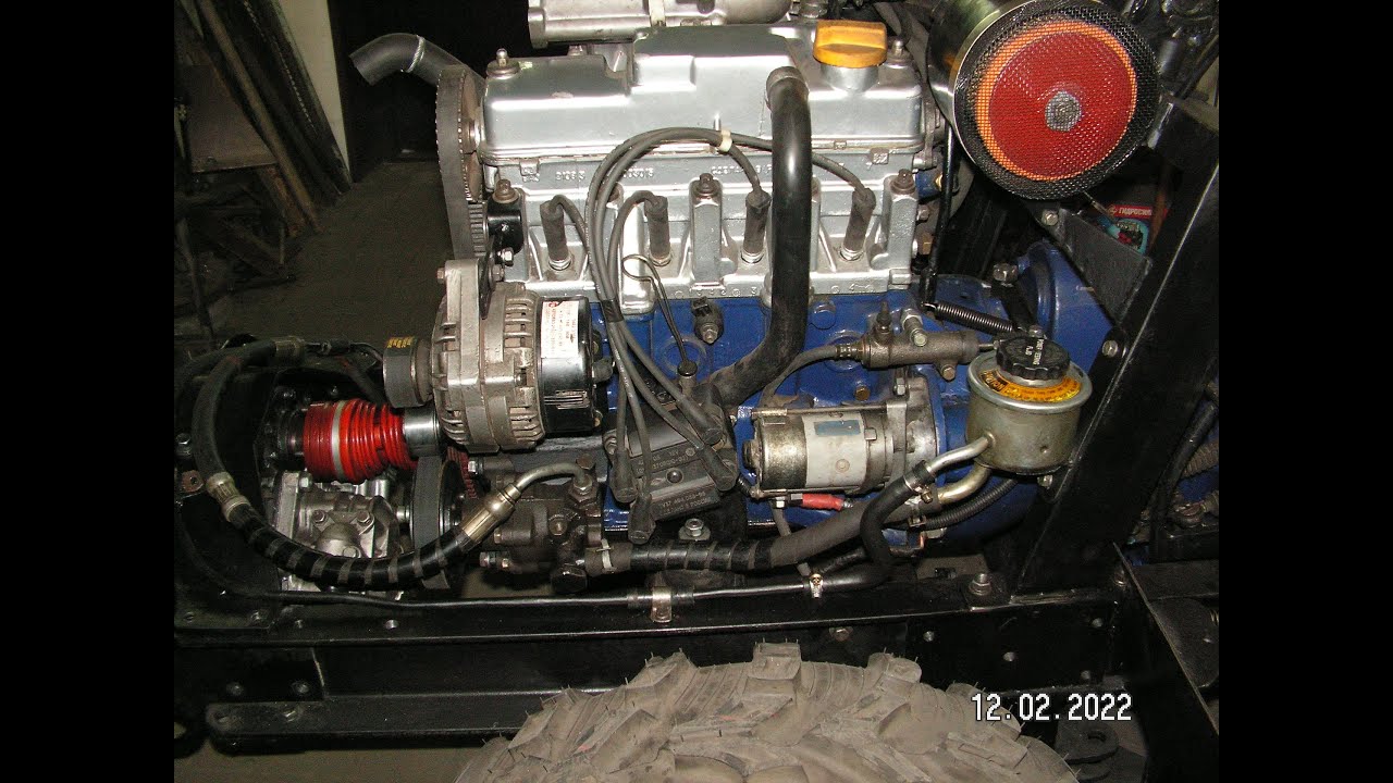 Установка насоса гидроусилителя руля на минитрактор.