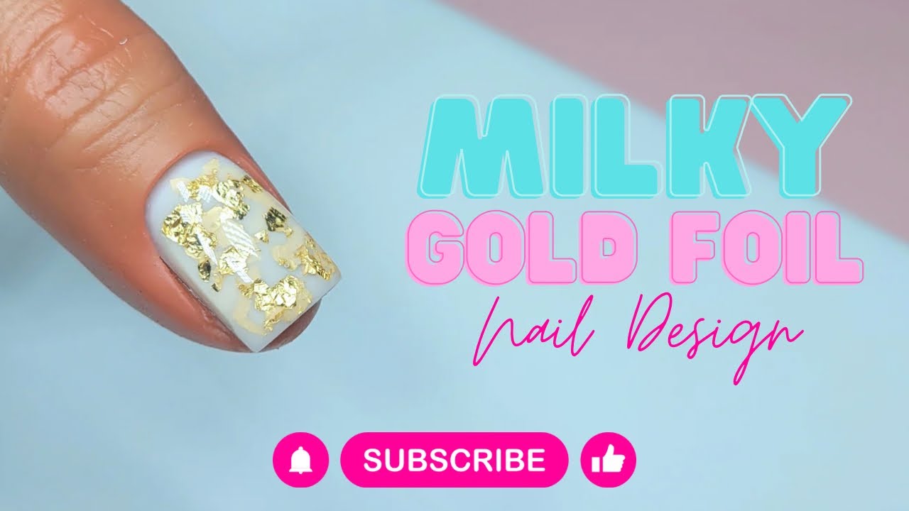 THE PERFECT IN-BETWEEN HOLIDAY NAIL DESIGN | Milky White & Gold Foil | Dimensional Design