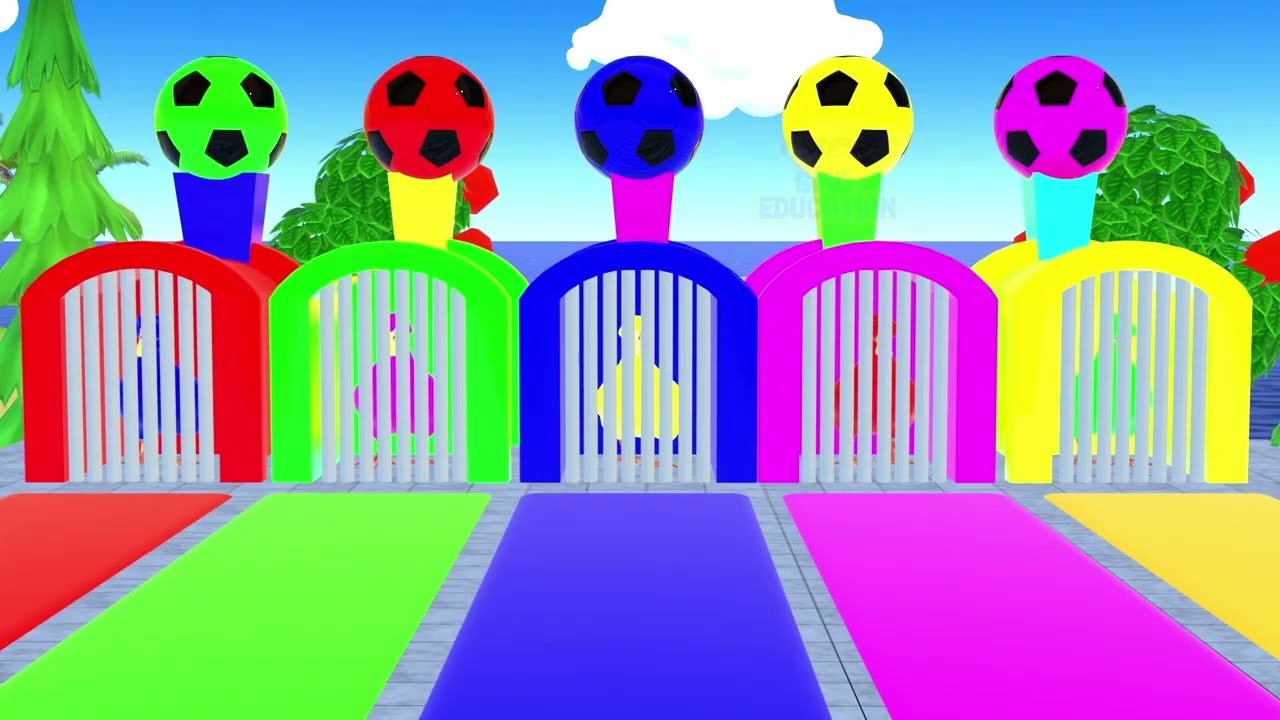 Long Slide Game With Elephant Gorilla Hippopotamus  Buffalo Tiger 3d Animal Game Funny 3d Animals