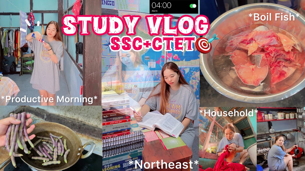 🍵📖SSC+CTET Study Vlog🌿5AMmorning, study motivation✨Living Alone In India🌸Northeast🏡🧺