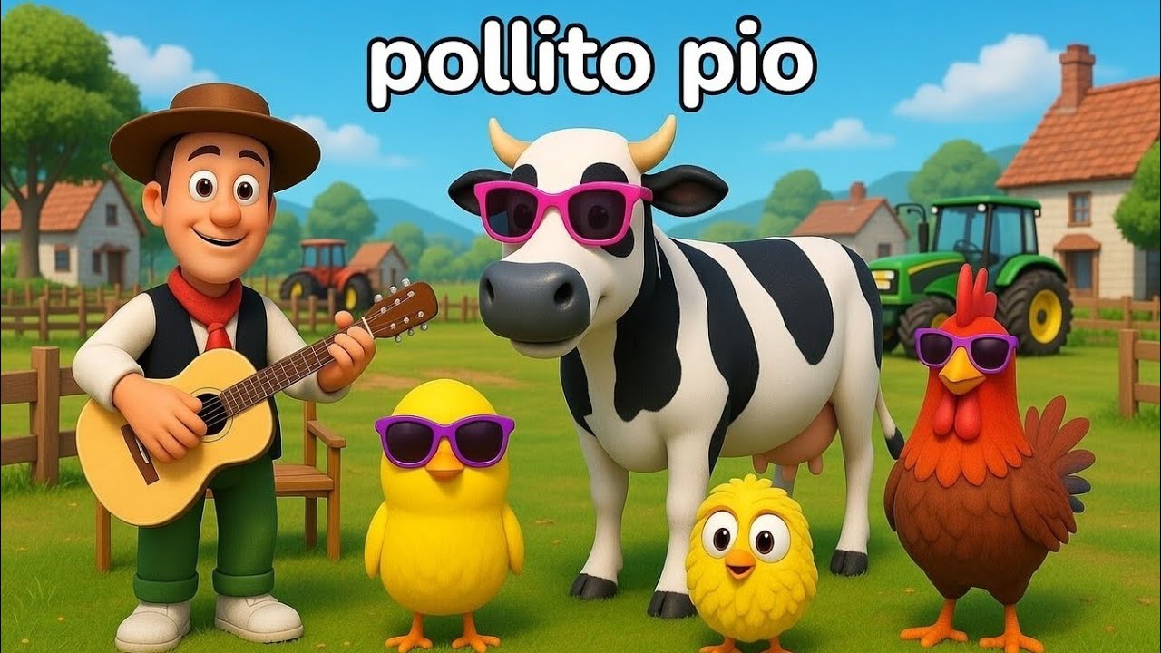 El Pollito pío 3d - el Toro y el Tractor de la Granja -el Pollito pio episode 030