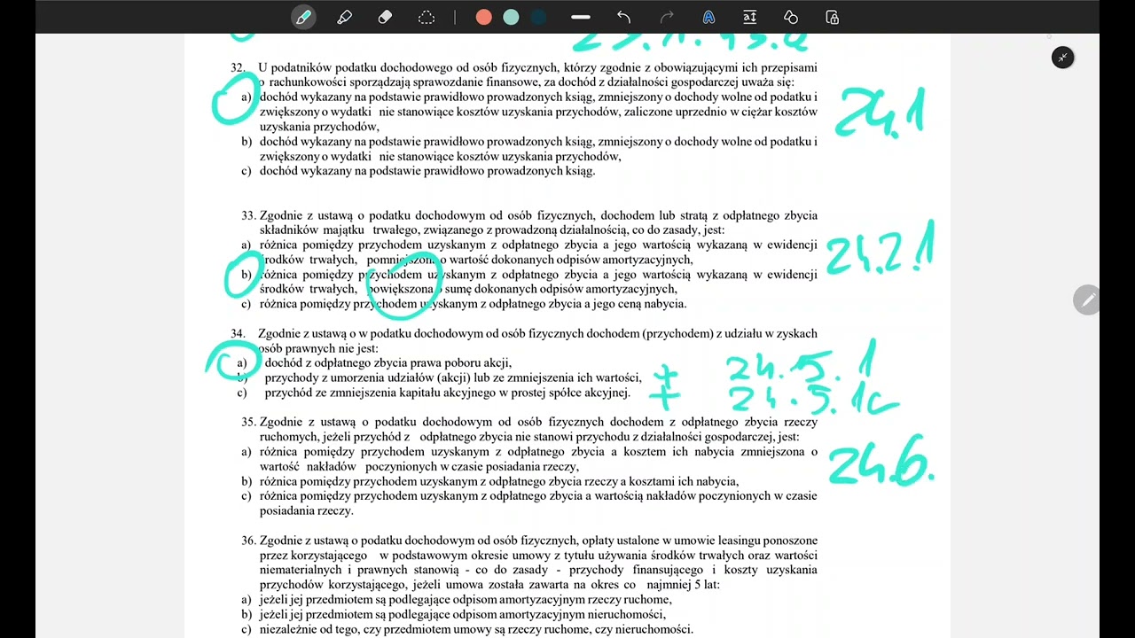 PIT. TEST - pytania od 24 do 41 ze 126 (stan prawny na 13.03.2024). @ekonomia_podatki_teoria_gier