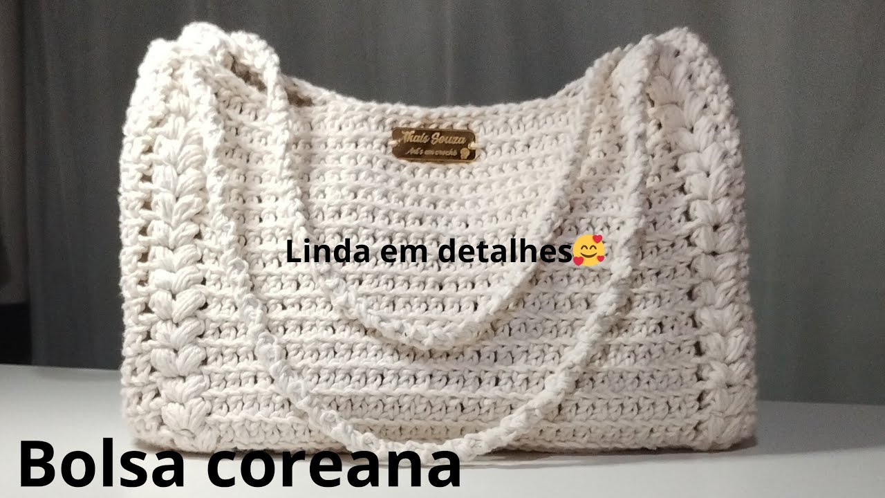 Bolsa em crochê/Bolsa Coreana/vlog de produção