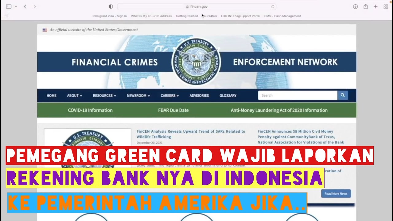 Pemegang Green Card Wajib Melaporkan Seluruh Rekening Bank-nya di Indonesia ke Pemerintah Amerika