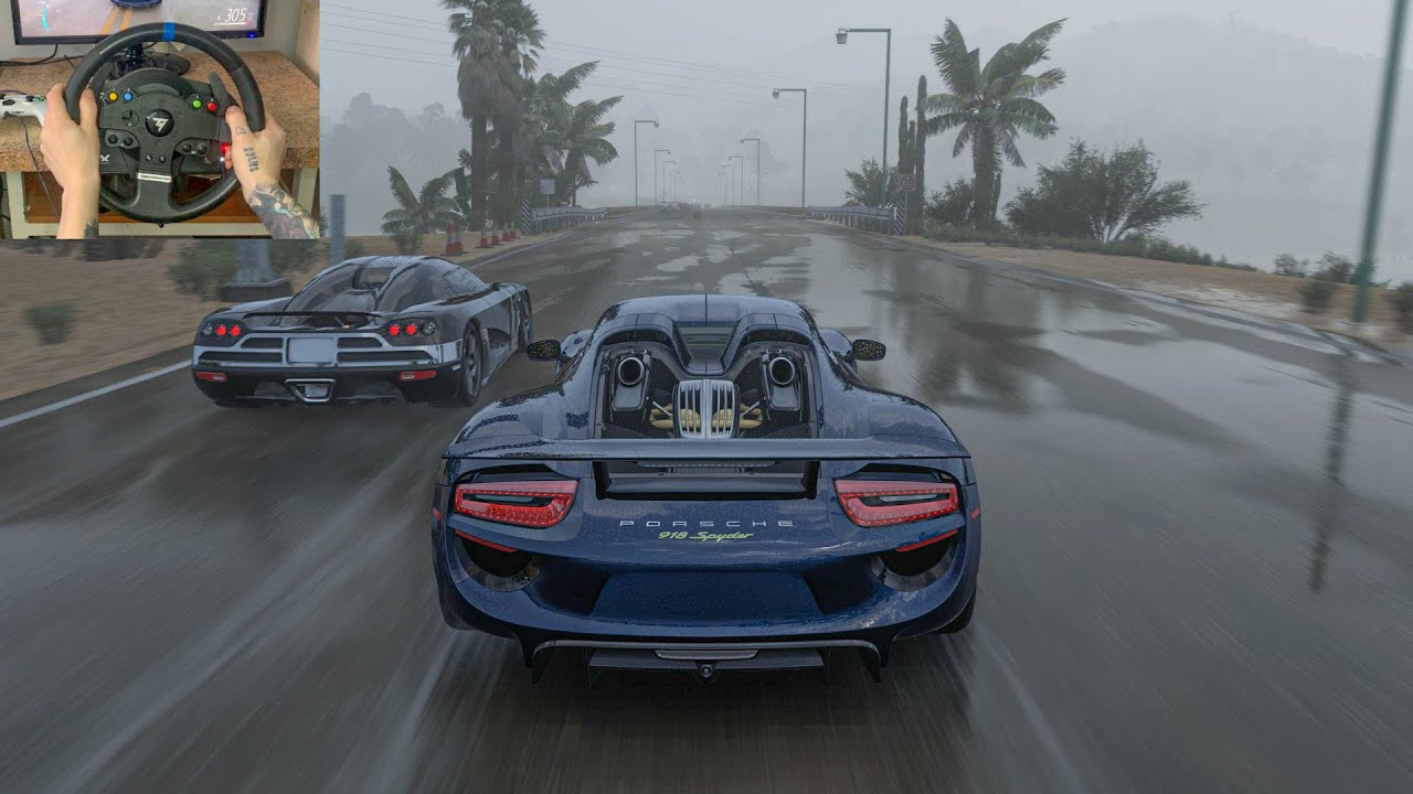 Porsche 918 Spyder VS Hypercars | Forza Horizon 5 Steering Wheel Gameplay