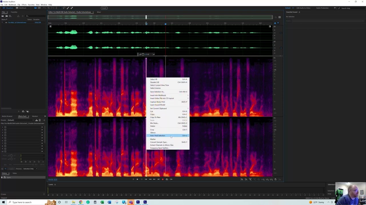 Remove a pop in 60 seconds with Adobe Audition using magic