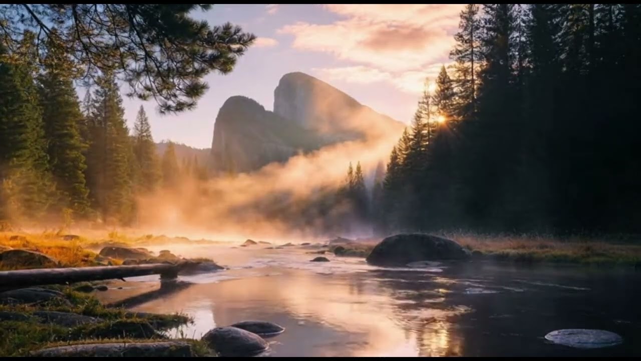 Mountain Wilderness - Evening River Stream Forest